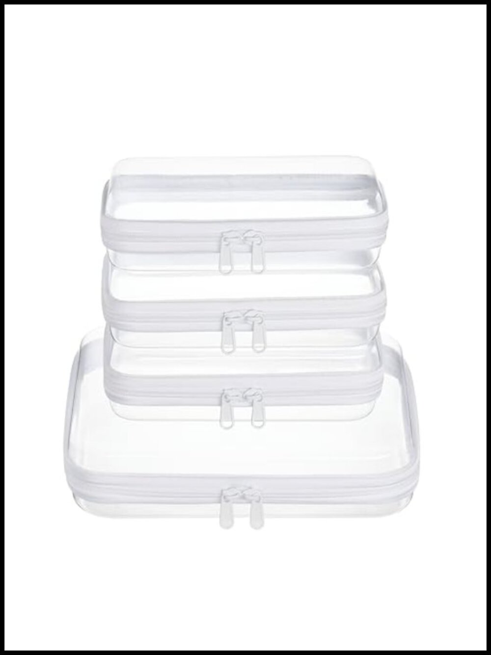 Hard Shell Zipper Case Set Clear Cosmetic Bag Travel Organizer